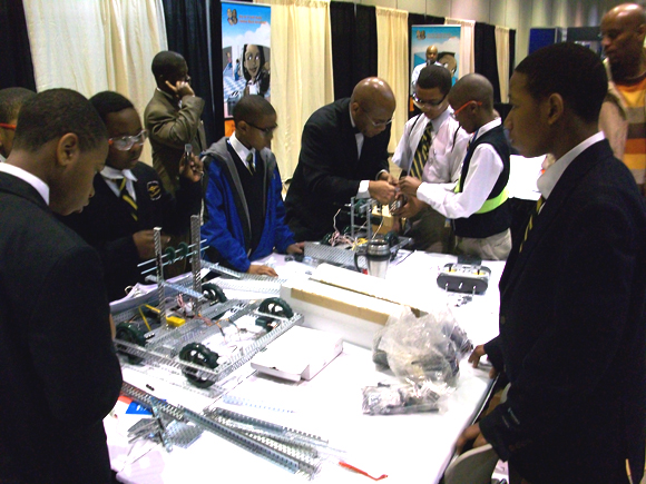 Students from Baltimore Public Schools assemble and repair kits for competition